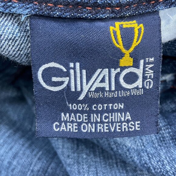 Gilyard Mfg Co Jeans Men 46W x 34L Blue Red Distress Heavy Ounce Y2K Hip Hop‎ - Picture 5 of 14